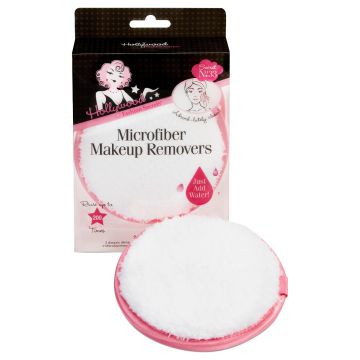 Wall-hook ready microfiber makeup remover pad in a three-dimensional view